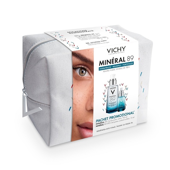 Pachet Gel-Booster zilnic Mineral 89, 50 ml + Gel pentru conturul ochilor Mineral 89, 15 ml, Vichy 