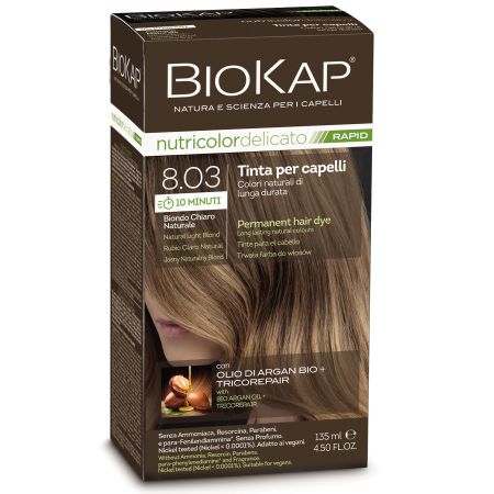 Vopsea permanenta pentru par 8.03 Natural Light Blond Nutricolor Delicato Rapid