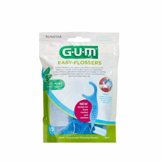 Ata dentara cu aroma de menta Easy Flossers, 50 bucati, Sunstar Gum