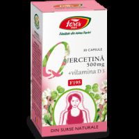 Quercetina 500 mg + Vitamina D3, 30 capsule, Fares