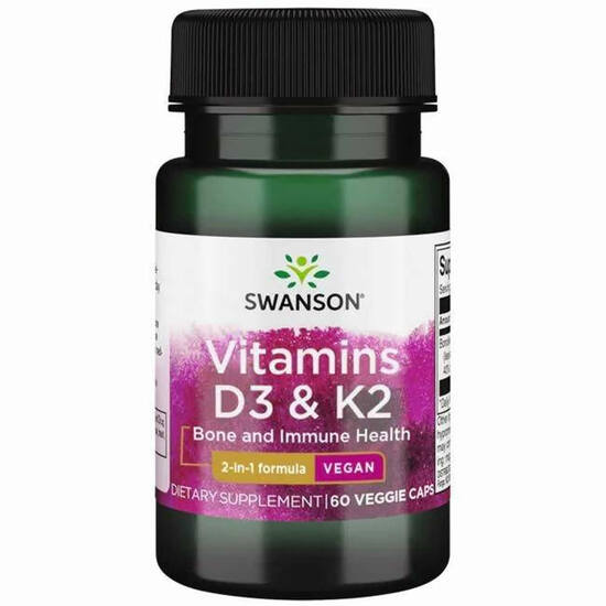 Vitaminele D3+K2, 60 capsule, Swanson