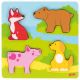 Puzzle tactil din lemn Atinge si Descopera Animale, +12 luni, Goki 486077