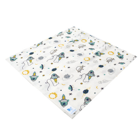 Scutec din muselina, 80x80 cm, Planete, Baltic Bebe 486141
