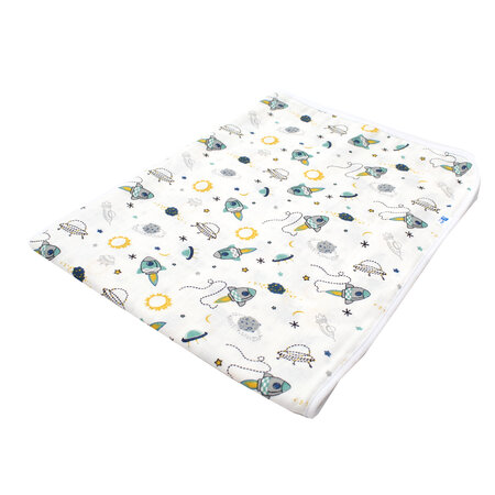 Paturica dubla muselina, 80x100 cm, Planete, Baltic Bebe 486154