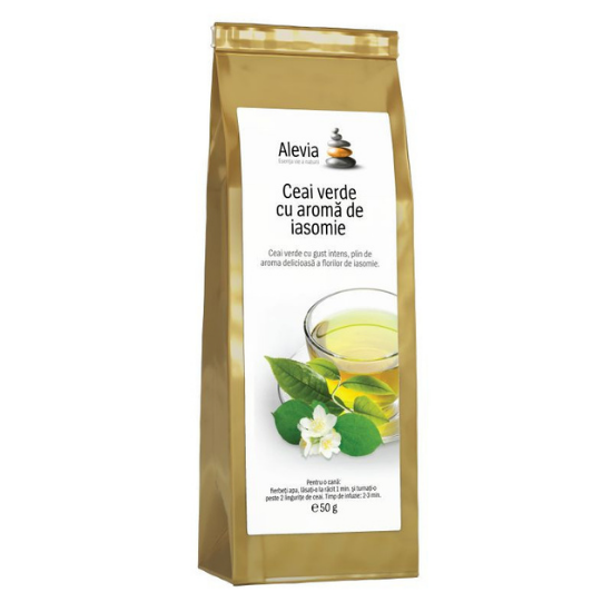 Ceai verde cu aroma de iasomie, 35 g, Alevia