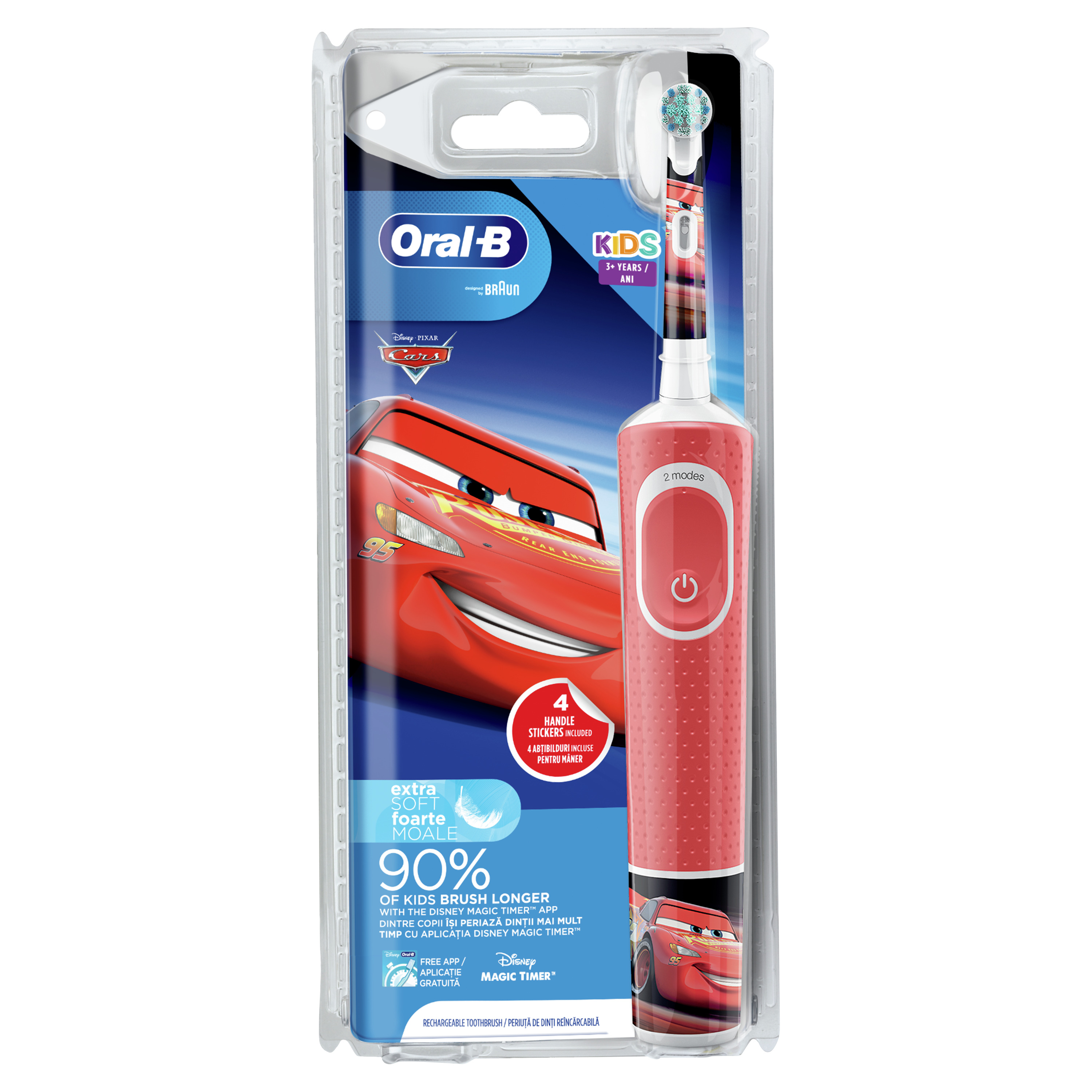 Periuta de dinti electrica Cars Rosu, +3 ani, Oral B