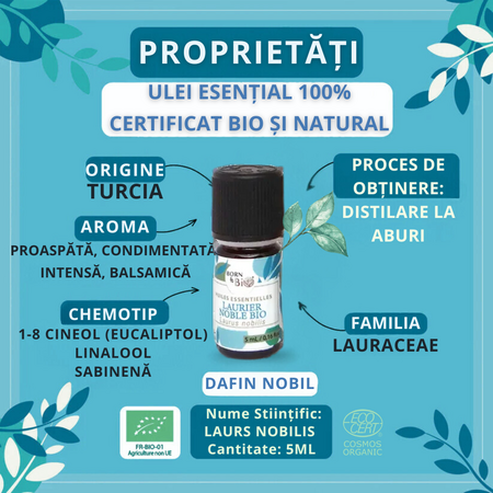 Ulei esential de dafin Nobil Bio, 5 ml, Born to Bio 673734