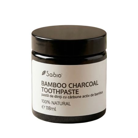 Pasta de dinti cu carbune activ de bambus, 118 ml, Sabio