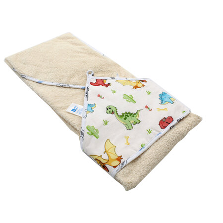 Prosop cu capison, 80x90 cm, Crem cu Dragoni, Baltic Bebe 486543