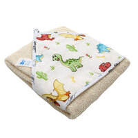 Prosop cu capison, 80x90 cm, Crem cu Dragoni, Baltic Bebe
