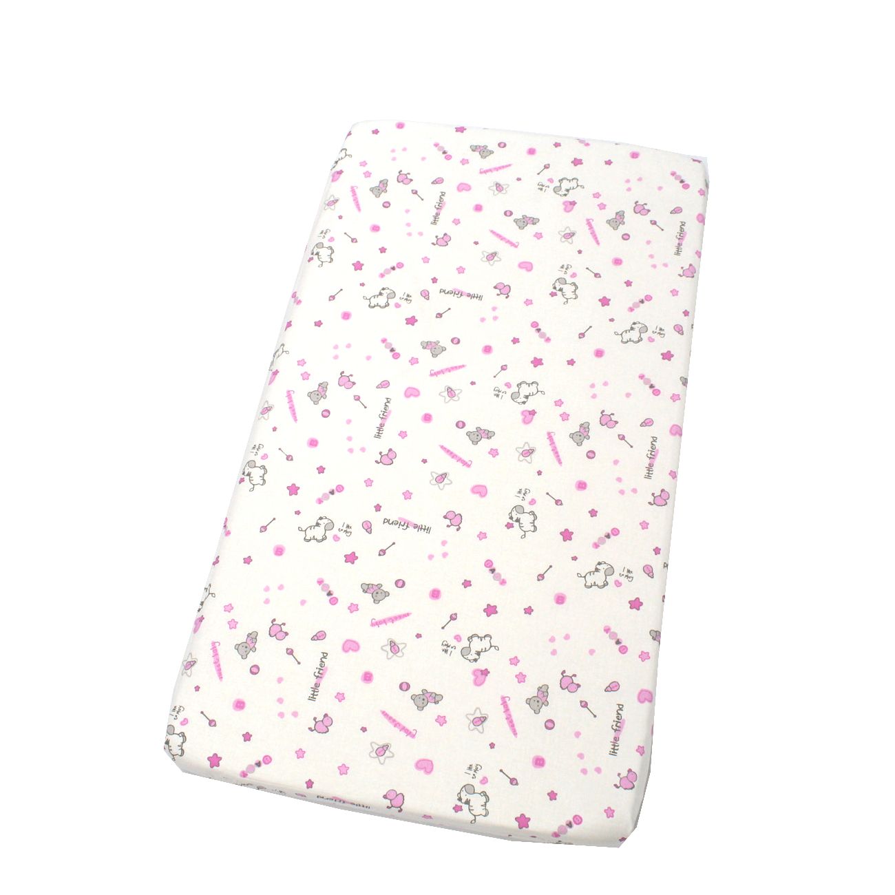 Cearceaf patut cu elastic, 120x60 cm, Roz, Baltic Bebe