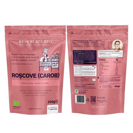 Pudra de Roscove / Carob Bio, 200 g, Republica Bio 796428
