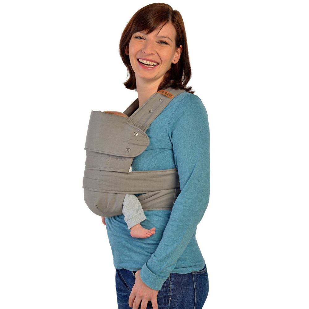 Marsupiu pentru copii Port-bebe Breeze 2, Marimea S/M, Light Grey, Marsupi