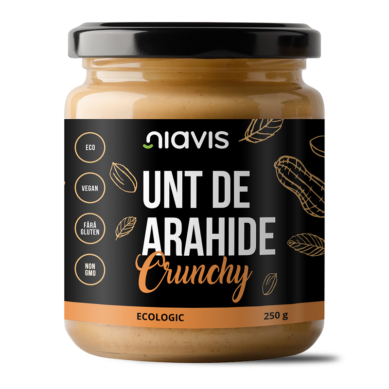 Crema de Arahide Crunchy Bio, 250 g, Niavis Bio