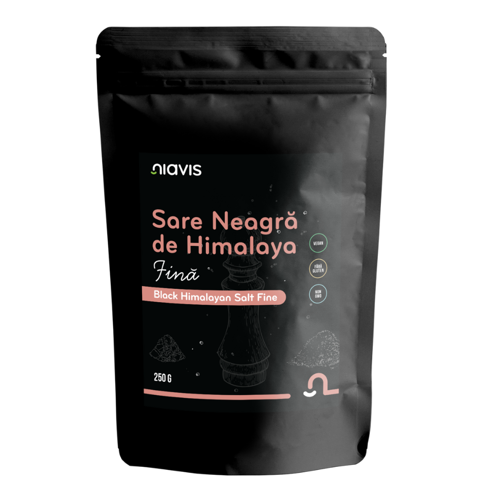 Sare neagra fina de Himalaya, 250 g, Niavis Bio