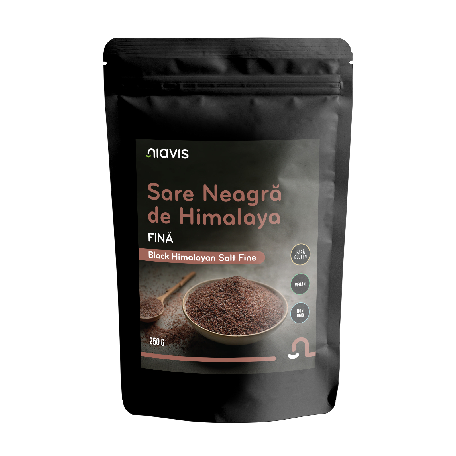 Sare neagra fina de Himalaya, 250 g, Niavis Bio