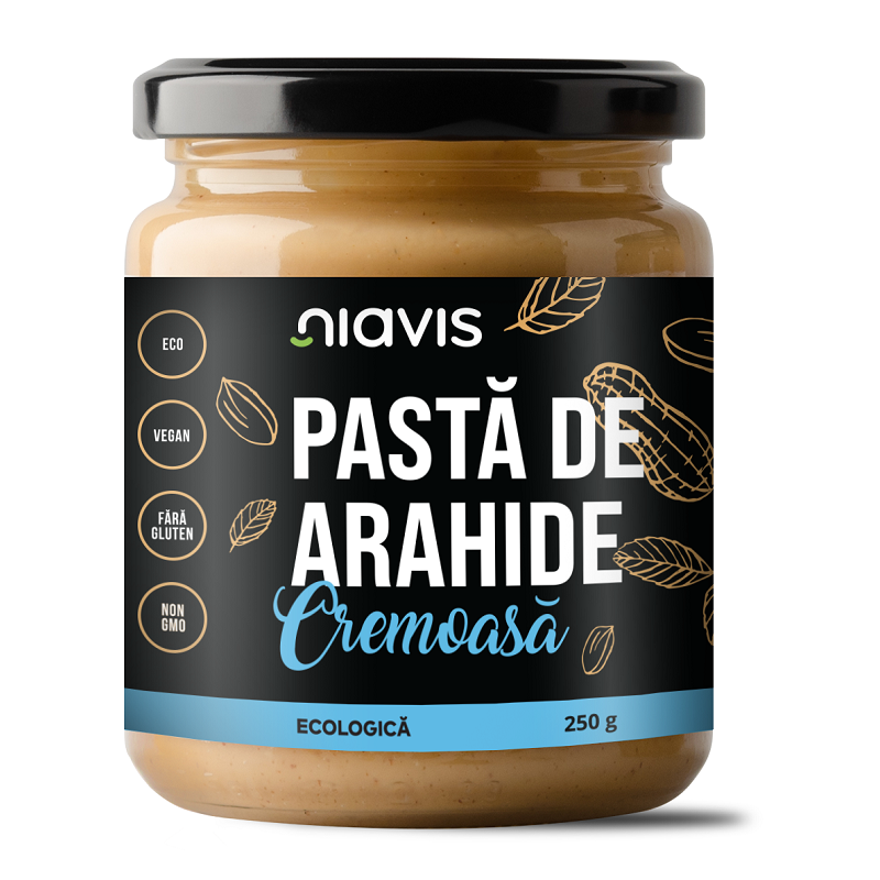 Pasta de arahide cremoasa Bio, 250 g, Niavis Bio