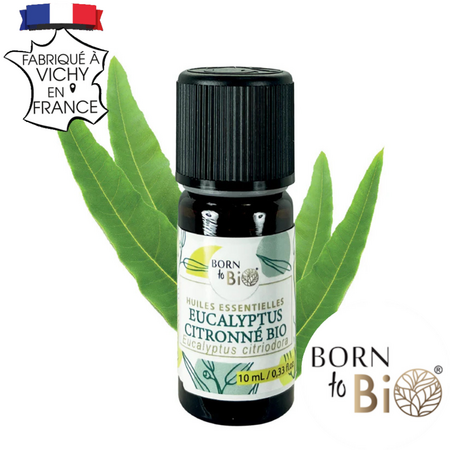 Ulei esential de Eucalipt Citronat Bio, 10 ml, Born to Bio 673694