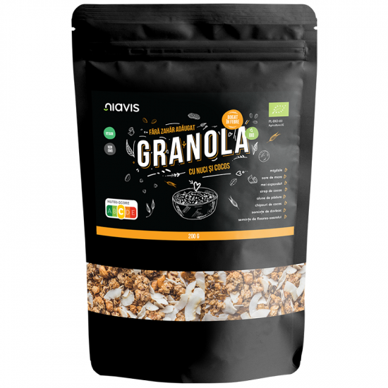 Granola Bio cu nuci si cocos, 200 g, Niavis Bio