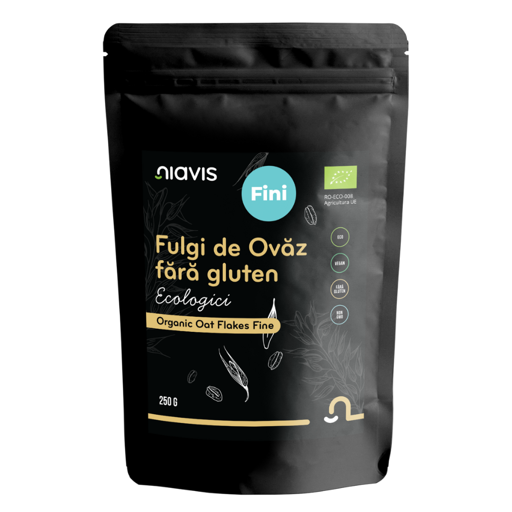 Fulgi de ovaz Bio fara gluten, 250 g, Niavis Bio