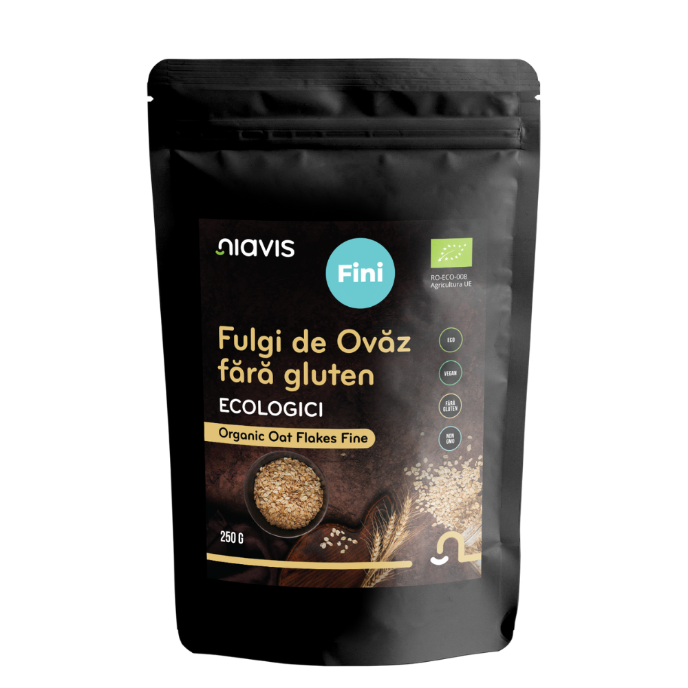 Fulgi de ovaz Bio fara gluten, 250 g, Niavis Bio