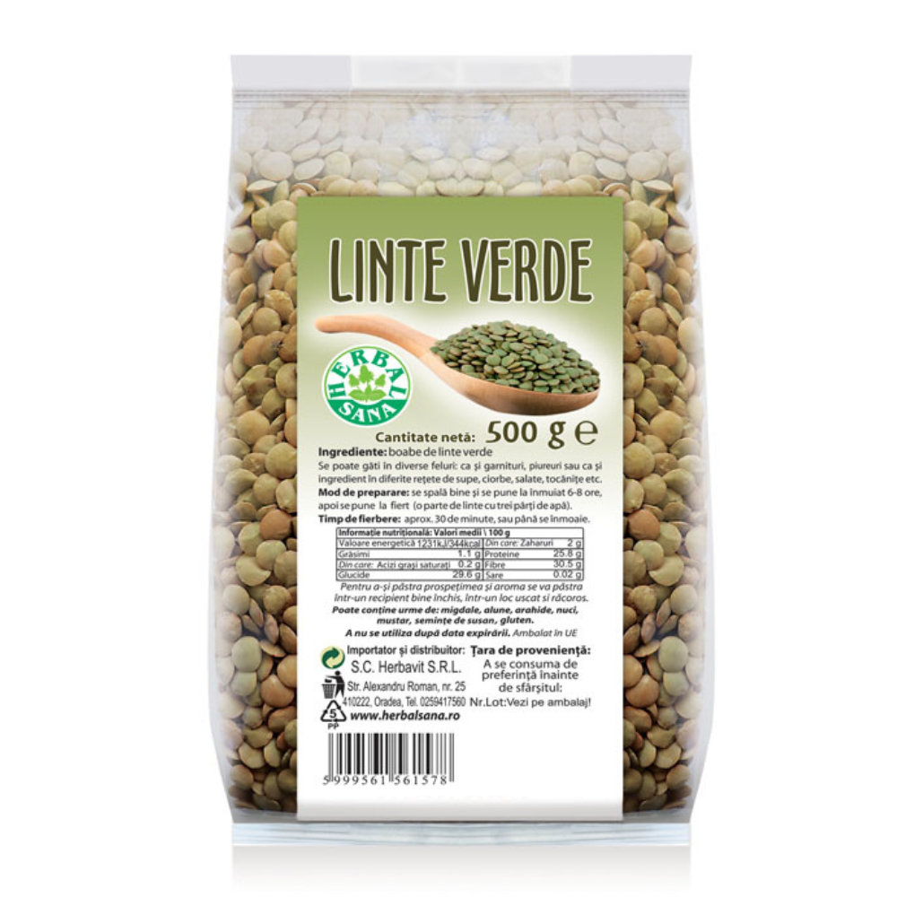 Linte verde, 500 g, Herbal Sana