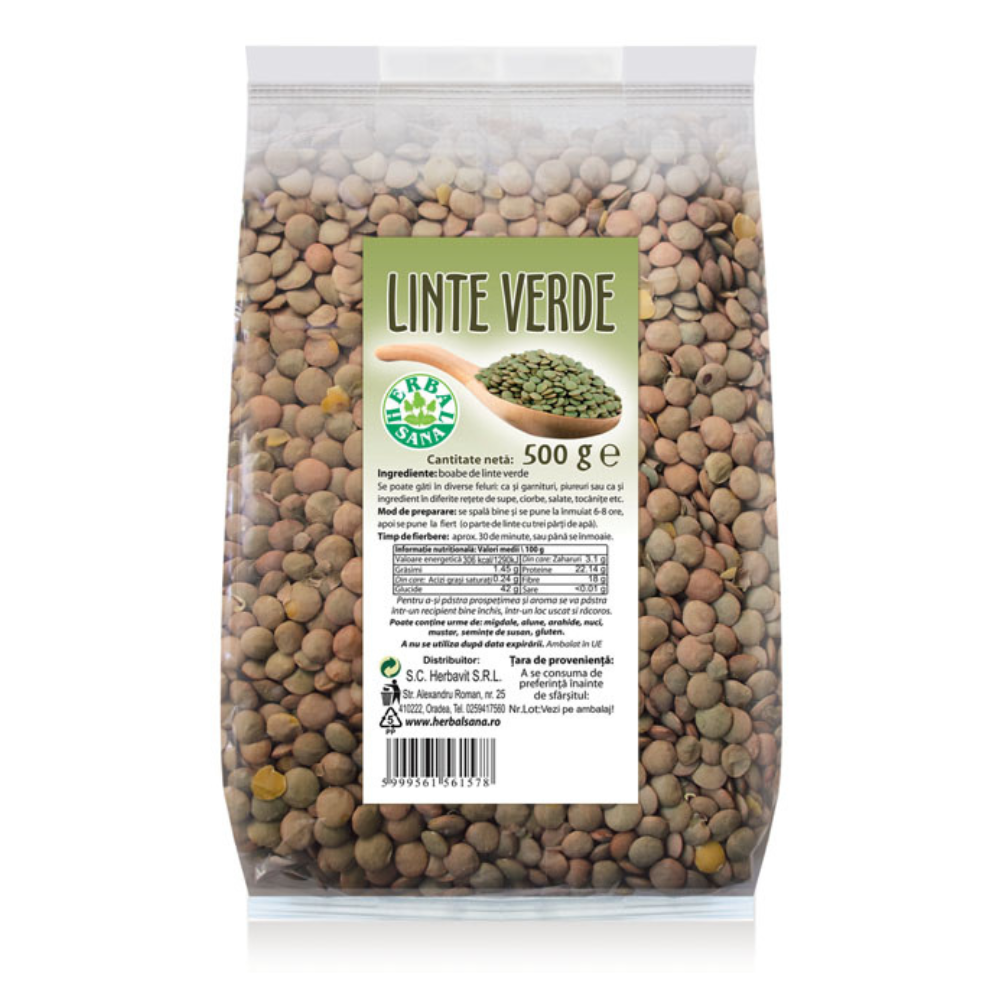 Linte verde, 500 g, Herbal Sana