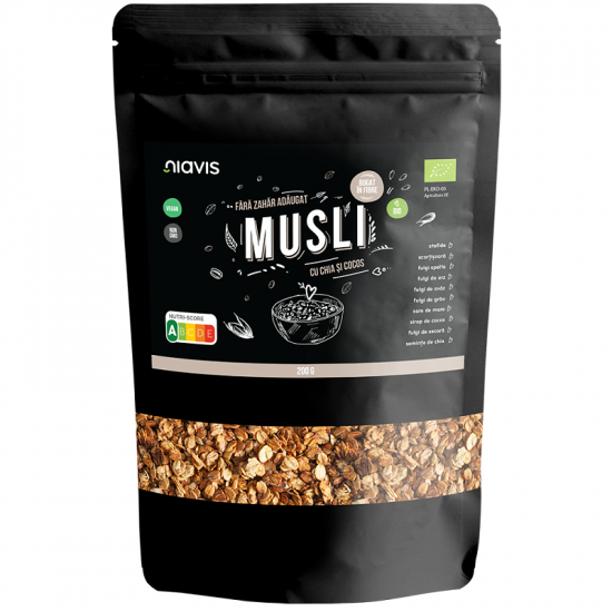 Musli Bio cu chia si cocos, 200 g, Niavis Bio