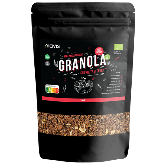 Granola Bio cu fructe si seminte, 200g, Niavis Bio