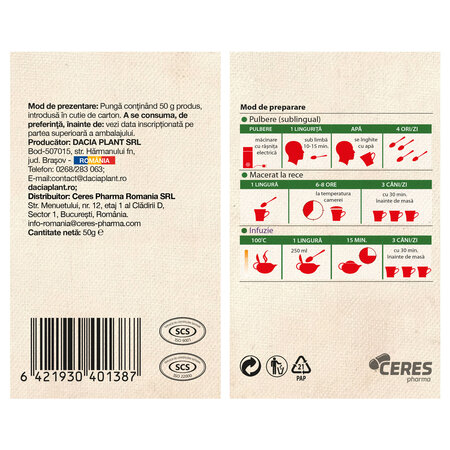 Ceai de Hibiscus, 50 g, Dacia Plant 808786