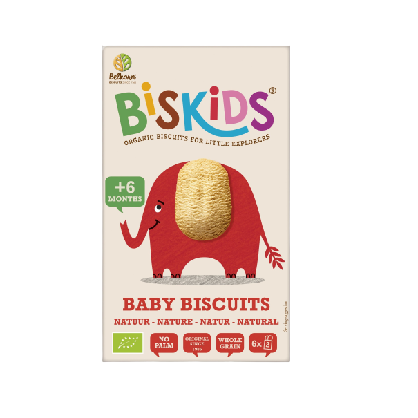 Biscuiti Bio pentru bebelusi Biskids, +6 luni, 120 gr, Belkorn