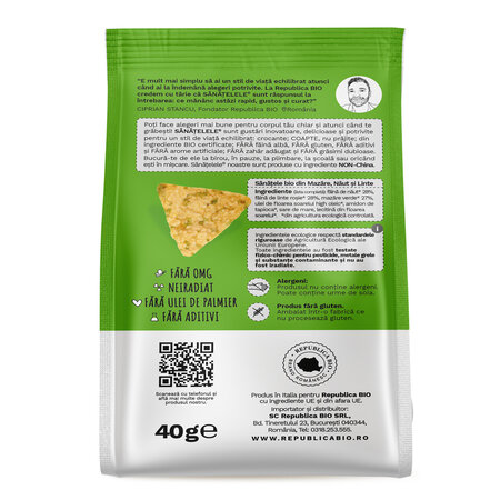Sanatele Bio cu mazare, naut si linte, fara gluten, 40 g, Republica Bio 763301