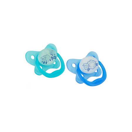Set 2 suzete din silicon PreVent Albastru, 0-6 luni, Dr Brown`s 487148
