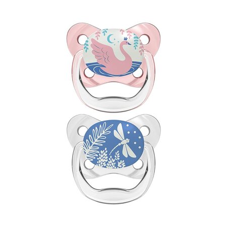 Set 2 suzete din silicon PreVent Roz, 0-6 luni, Dr. Brown's 543021