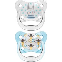 Set 2 suzete din silicon PreVent, Fluture Albastru, 0-6 luni, Dr Brown`s