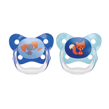 Set 2 suzete silicon PreVent design Fluture Albastru, 6-18 luni, Dr Brown`s 487175