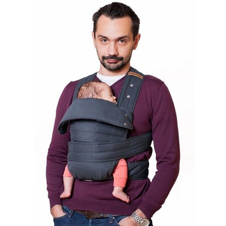 Marsupiu pentru copii Port-bebe Classic 2, Marimea S/M, Grey, Marsupi 435532