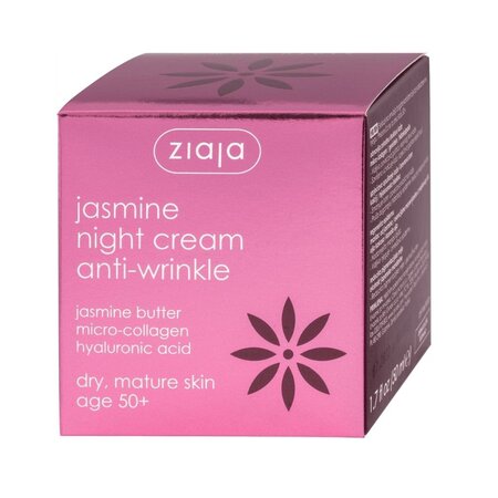 Crema de noapte anti-rid Jasmine Oil, + 50 ani, 50 ml, Ziaja 487511