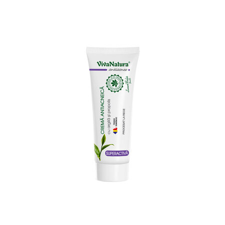 Crema antiacneica cu argila si propolis, 20 ml, Vivanatura 765851