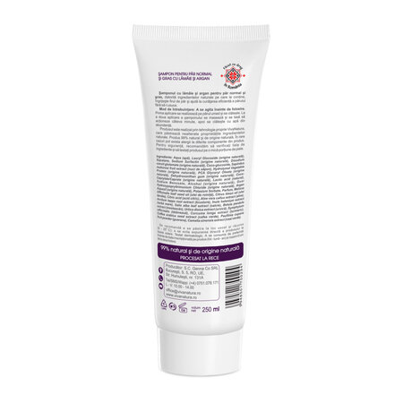 Sampon pentru par normal si gras cu lamaie si argan, 250 ml, Vivanatura 765757