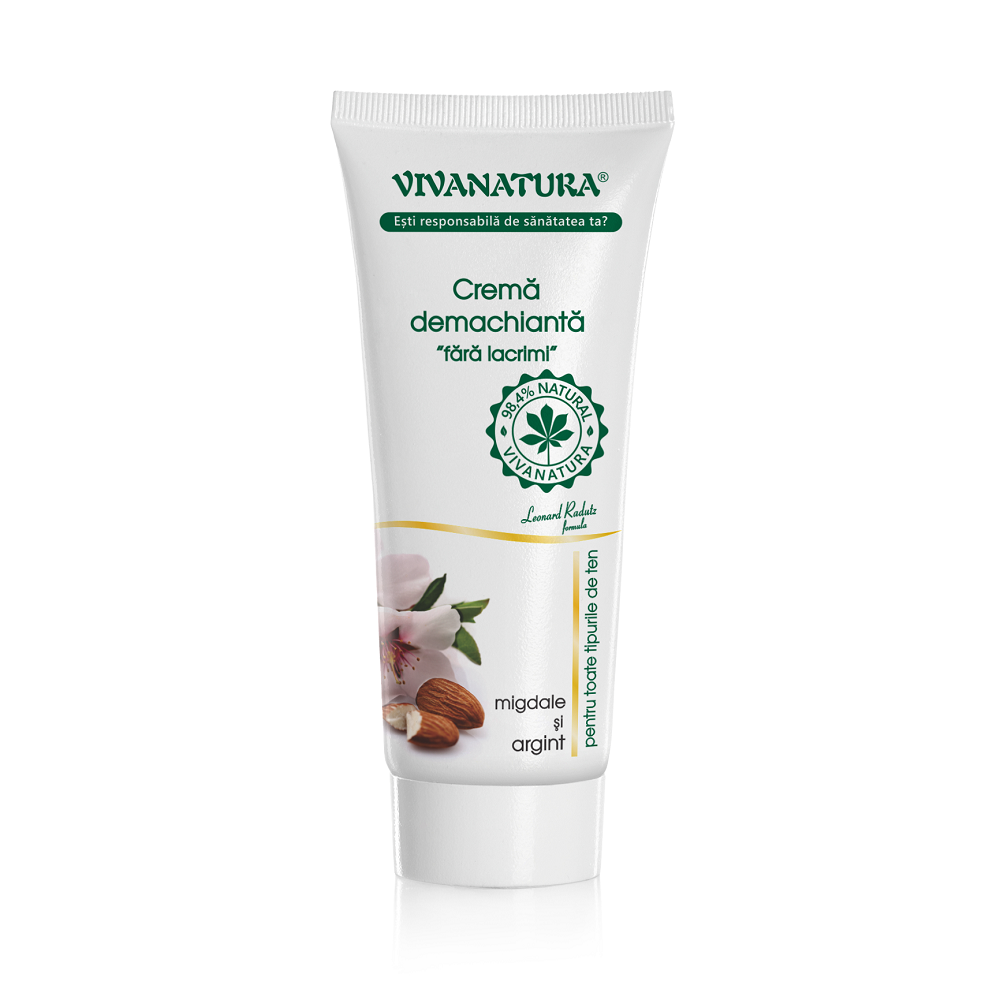 Crema demachianta cu migdale si argint coloidal, 75 ml, Vivanatura