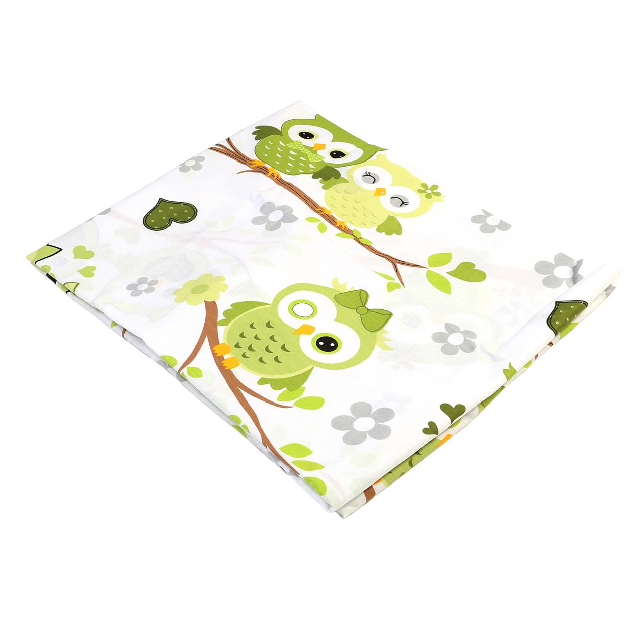 Cearceaf cu eleastic, Bufnita Verde, 120x60, Baltic Bebe