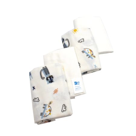 Scutec din finet, 70x80 cm, Albastru/Alb, 4 bucati, Baltic Bebe