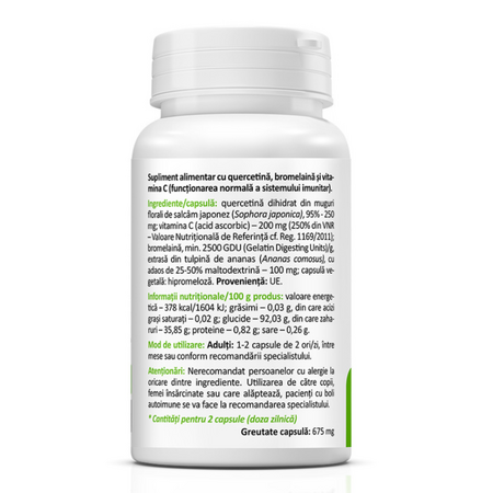 Quercetin Bromelain Vitamina C, 30 capsule, Zenyth 698979