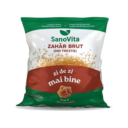 Zahar brut din trestie, 500 g, Sanovita