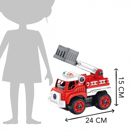 Set constructie Camion Pompieri cu radiocomanda, 3 ani+, Buki 488352