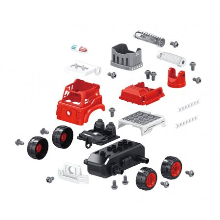 Set constructie Camion Pompieri cu radiocomanda, 3 ani+, Buki 488346