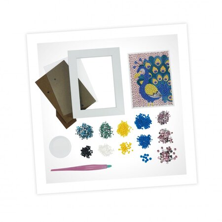 Set de creatie Glitters Paun, 7 ani+, Buki 488410