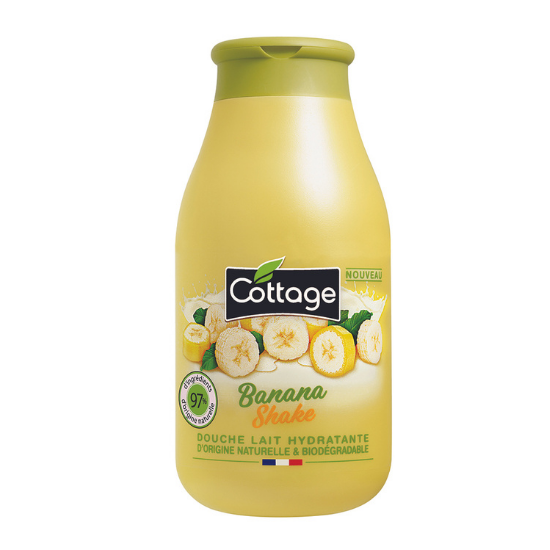 Gel de dus hidratant cu lapte si extract de Banane, 250 ml, Cottage