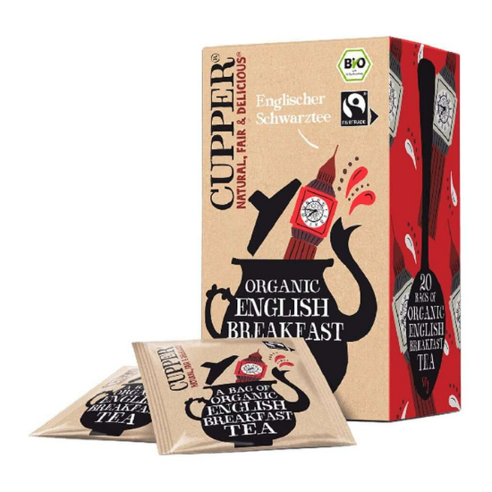 Ceai  bio English Breakfast, 20 plicuri x 2.5 g, Cupper